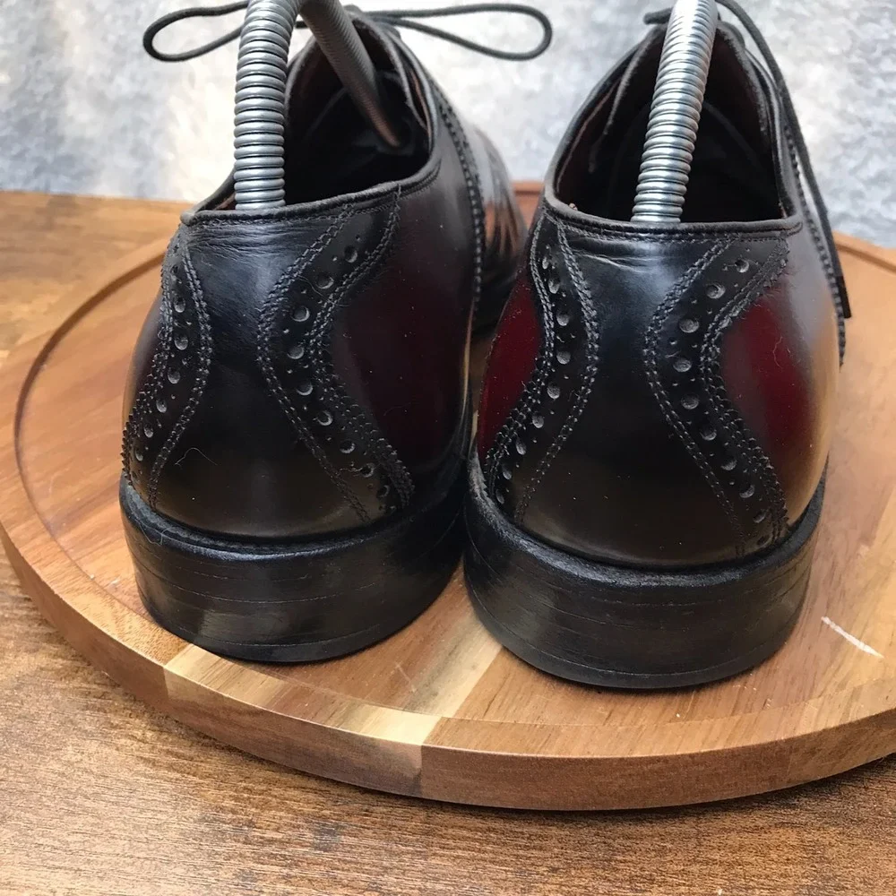 Allen Edmonds Polo Saddle Oxford‎ Dress Shoes Mens 9.5C Burgundy/Black *Flaws
